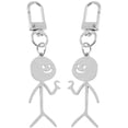 thumbnail image 1 of 2 Pcs Porte-Clés en Acier Inoxydable Style Pendentif Boucle Drôle, 1 of 8