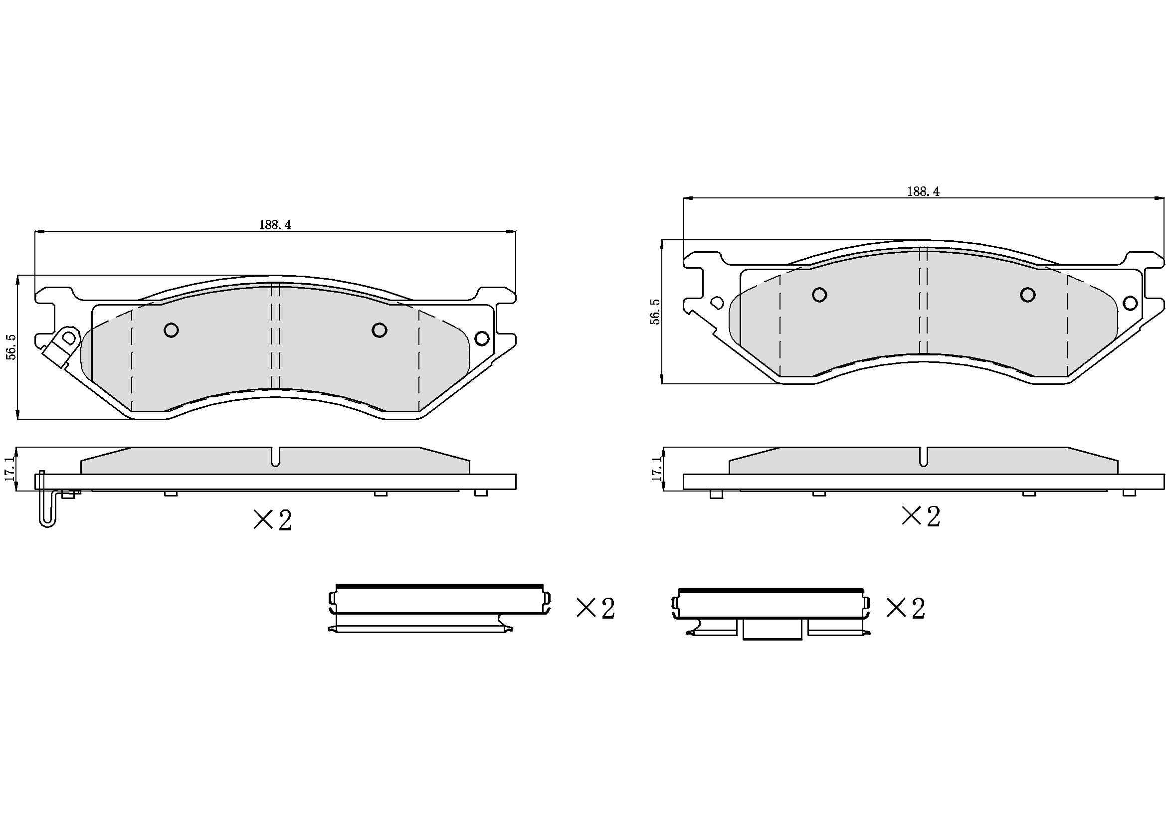 Winstop Brake Pad Set, Front WS.0702.0.C, Ford F-150 2003-2000