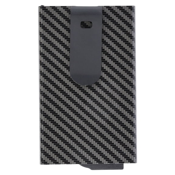 George Men's Metal Card Holder with Money Clip, Black