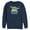 Navy Blue, variant on Men's Star Wars: The Mandalorian The Child Cartoon Shiny Eyes  Sweatshirt Charcoal Heather Medium