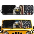 thumbnail image 4 of Binienty Eagle American Flag Sun Shade for Jeep Wrangler TJ 1997-2006 Patriotic Car Interior Decorations Car Sun Shade Windshield Foldable Heatshield UV Rays Reflector, 4 of 7