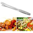 thumbnail image 1 of 1 Pack 24 cm Stainless Steel Food Bread Clip Creative Kitchen Cooking Tool Multifunctional Outdoor Grilling Pliers Practical Restaurant Steak Clip (Silver), 1 of 6