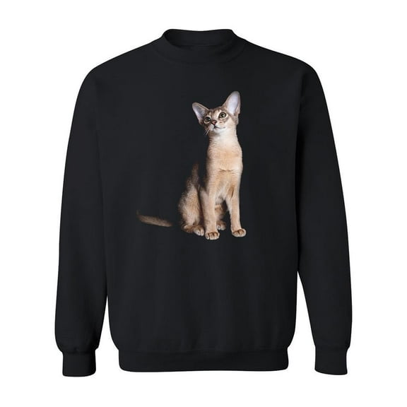 Curious Blue Abyssinian Cat Sweatshirt Men -Image by Shutterstock, Male x-Large