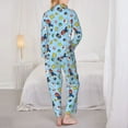 thumbnail image 4 of Saiise Mario Ak Print Women Soft Pama Sets,Long Sleeve Sleepwear Button Up 2-Piece Pjs Lounge Sets-Medium, 4 of 8