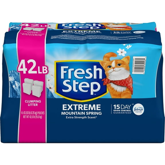 Fresh Step, Extreme Clumping Cat Litter with Febreze, Mountain Spring Scent, 42 lbs.