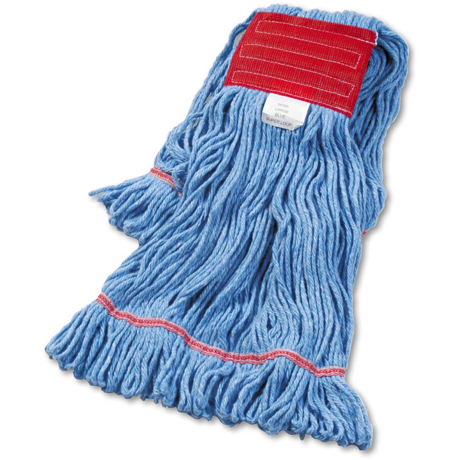 Boardwalk Blue Large Cotton Synthetic Super Loop Wet Mop Head, 12 count by UNISAN