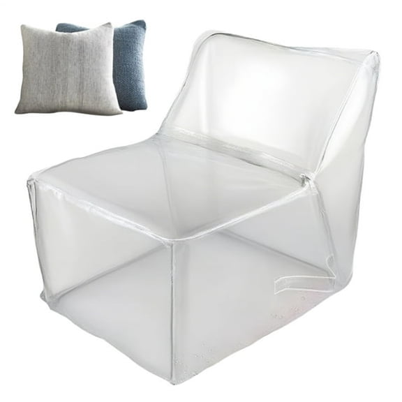 MISSMILE Clear Stuffed Animal Storage Chair, Stuffed Animal Chair, Transparent Stuffed Animal Organizer Bean Bag Chair Cover (No Filler) for Stuffed Animal Storage, Zippers Toy Organizer