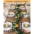 thumbnail image 4 of 13 Inch Round Placemats Set of 6, Red Black Santa Christmas Non Slip Heat Insulation PP Table Mats, Plaid Xmas Snowflake Winter Farmhouse Washable Place Mats for Kitchen Dining Party Table Decor, 4 of 7