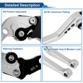 thumbnail image 4 of Palancas de freno y embrague cortas ajustables Unique Bargains para Honda Fury/VTX1300CX 2009-2018, palanca de freno de manillar de motocicleta de aleación de aluminio tono plateado 1 par, 4 of 7