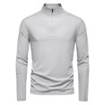 thumbnail image 1 of pstuiky camisa de manga larga para hombre, Camisa de manga larga con media cremallera y cuello alto para hombre, con protección solar UPF100+, para primavera y verano top de hombre xxl, 1 of 4
