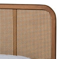 thumbnail image 5 of Baxton Studio Elston Mid-Century Modern Walnut Brown Finished Wood and Synthetic Rattan Full Size Platform Bed, 5 of 7