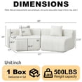 thumbnail image 6 of Newest Curved Modular Chenille Sectional Sofa with Piano Key Design and No Assembly, Beige, 6 of 7