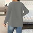 thumbnail image 4 of UQJfacai Tunic Tops for Women Plus Size Dressy Waffle Knit Long Sleeve Shirts Fall Winter Fashion Loose Fit Curved Hem Crewneck Sweaters, 4 of 5