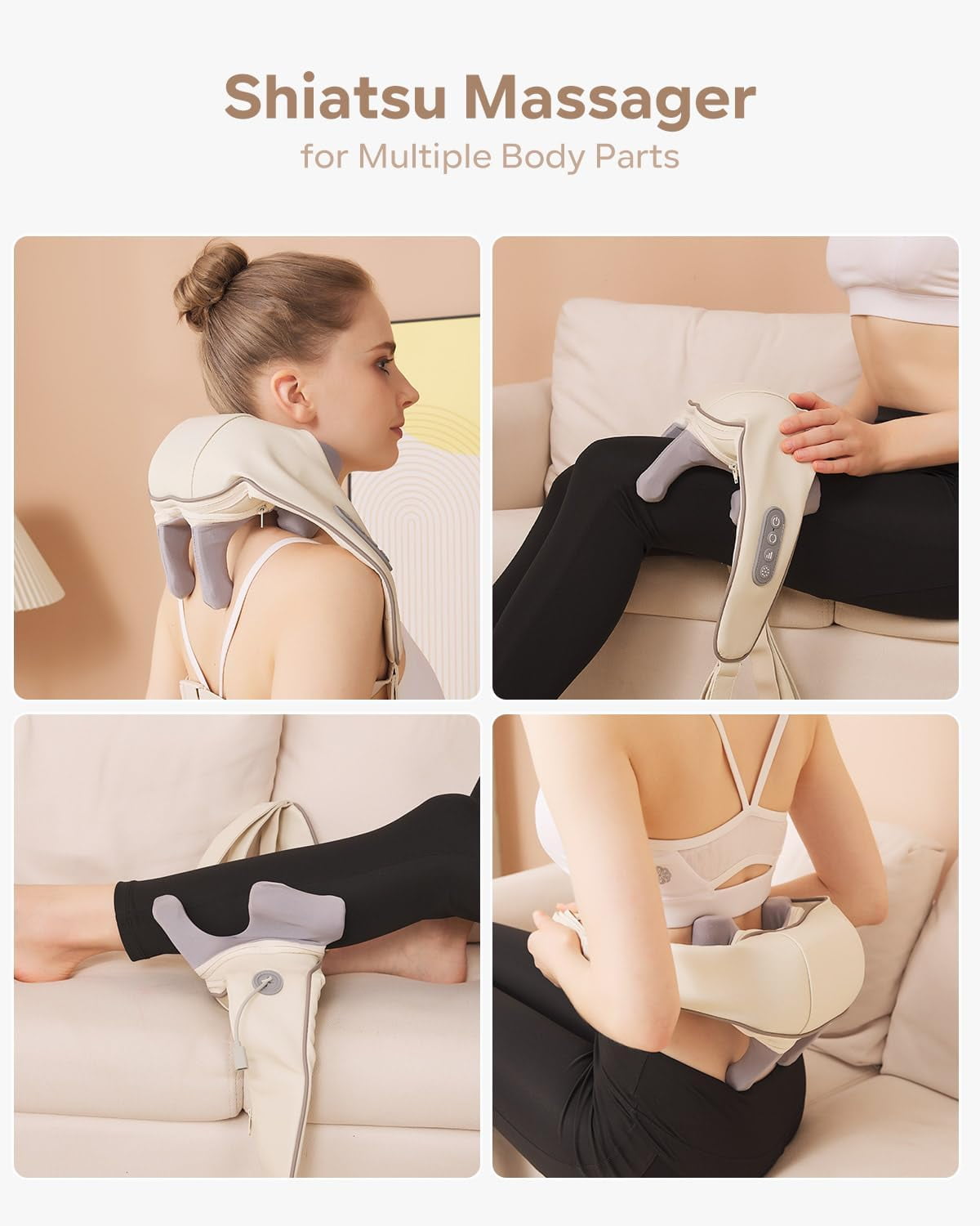 SAVIOR Neck Shoulder Back Massager with Heat, 2-in-1 Shiatsu Massagers for Deep Tissue Pain Relief, 4D Kneading Massager Gifts for Women Men Mom Dad
