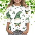 thumbnail image 2 of WEAIXIMIUNG T Shirts Toddler Kids St. Paddy's Day Printed 3/4 Quarter Sleeve T Shirt Tops Peplum Casual 6-7 Years, 2 of 5