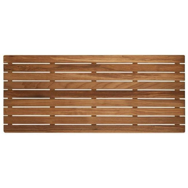 32 in. Grand Resort Teak Shower Bath Mat, Brown