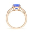 thumbnail image 2 of ANGARA Natural Cushion 2.6 ct Tanzanite Split Shank Ring with Diamonds in 14K Rose Gold for Women (Size-10x8mm) | December Birthstone, Anniversary, Jewelry Gift for Women | Natural Tanzanite Ring, 2 of 8