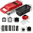 thumbnail image 5 of Vegetable Chopper,12-in-1 Multifunctional Food Chopper,Professional Onion Chopper with 7 Blades,Vegetable Cutter with Container for Salad,Potato,Carrot,and Garlic; Essential Kitchen Tool(Red), 5 of 7
