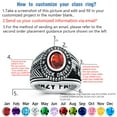 thumbnail image 3 of Sterling Silver Class Rings Personalized Custom Rings Class Rings for Women High School Birthstone Rings Graduation Rings Size 5-15 College Rings for Women, 3 of 10