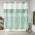 thumbnail image 6 of No Hook Shower Curtain, Green Shower Curtains for Bathroom with See Through Top Window, Modern Abstract Art Ombre Striped Waterproof & Washable Bath Curtain Standard 72"x72", 6 of 9