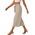 thumbnail image 5 of Capri Pants for Women Petite Wide Leg Summer Capris Pant Palazzo Loose Fit Casual Trousers with Pockets 2026 Trendy Beige XL, 5 of 6