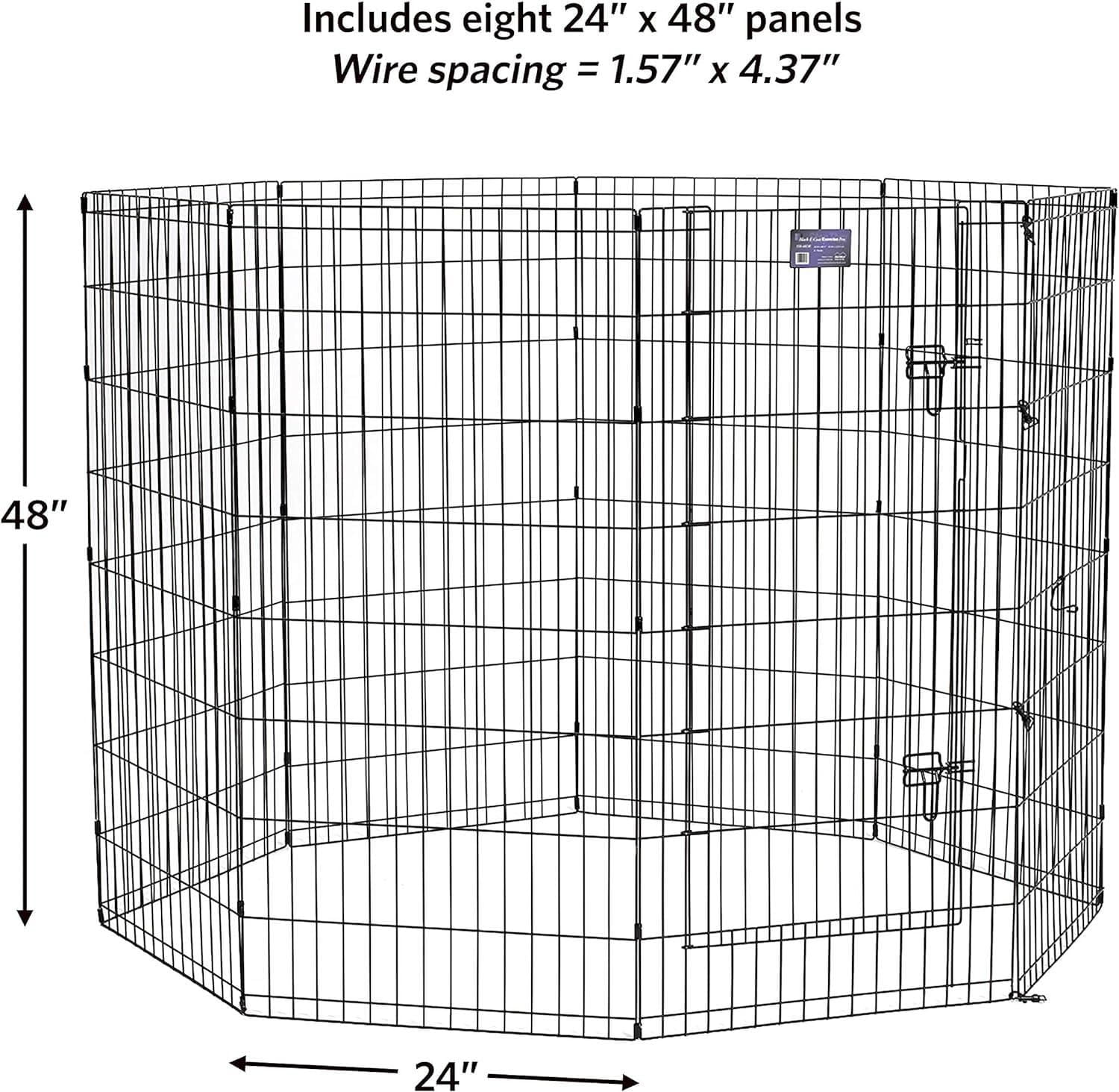 Midwest Foldable Metal Exercise Pen/Pet Playpen Black w/Door