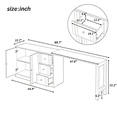 thumbnail image 3 of 89.7" Wooden Sideboard with Extendable Table, Multifunctional Storage Cabinet with 2 Doors and 3 Drawers, for Living Room, Study, Foyer and Kitchen, 3 of 15