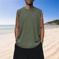 thumbnail image 6 of Men’s Sleeveless Tank Top Distressed Acid Wash Oversized Crewneck Loose Summer Tee, 6 of 8