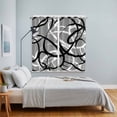 thumbnail image 5 of Curtains 84 Inches Long 2 Panels, Grey Geometric Grommets Window Treatment Curtain, Retro Black White Abstract Striped Lines Thermal Curtains Drapes for Living Room/Bathroom, 5 of 9