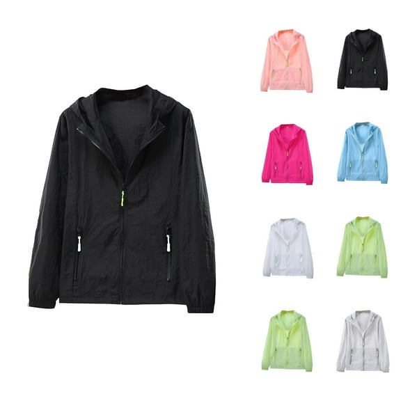Sun Hoodies for Men Women 2025 Lightweight Breathable Outdoor Casual Long Sleeve Zip Up Hooded Jacket with Pockets