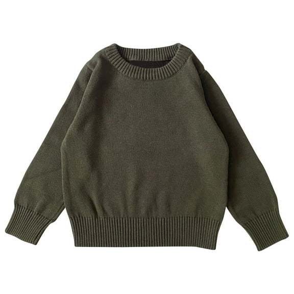Bnwani Sweaters for Girl Toddler Knitted Solid Sweater Green