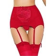 thumbnail image 1 of XmhyTop Cinturón de Liguero Mujer, Cintura Alta en Malla Vintage con Tirantes Ajustables y Clip Metal, Sin calcetines y bragas,El estilo B,Talla M Rojo, 1 of 3
