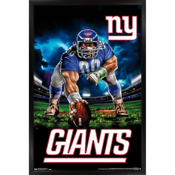 NFL New York Giants - 3 Point Stance 19 Wall Poster, 22.375" x 34", Framed