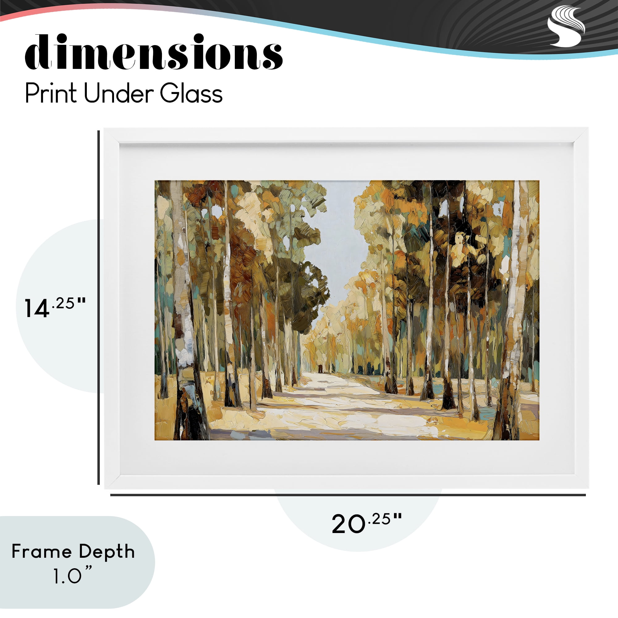 Stupell Industries Modern Impressionist Fall Forest White Framed Print Under Glass, design by Gina Kelly