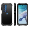 thumbnail image 2 of For Motorola Moto Edge 2021, Slim Dual Layer 3 in 1 Heavy Duty Protection Hybrid Hard PC Soft Silicone Rugged Bumper Anti Slip Full-Body Protective Cases For Motorola Moto Edge 2021, Black, 2 of 7