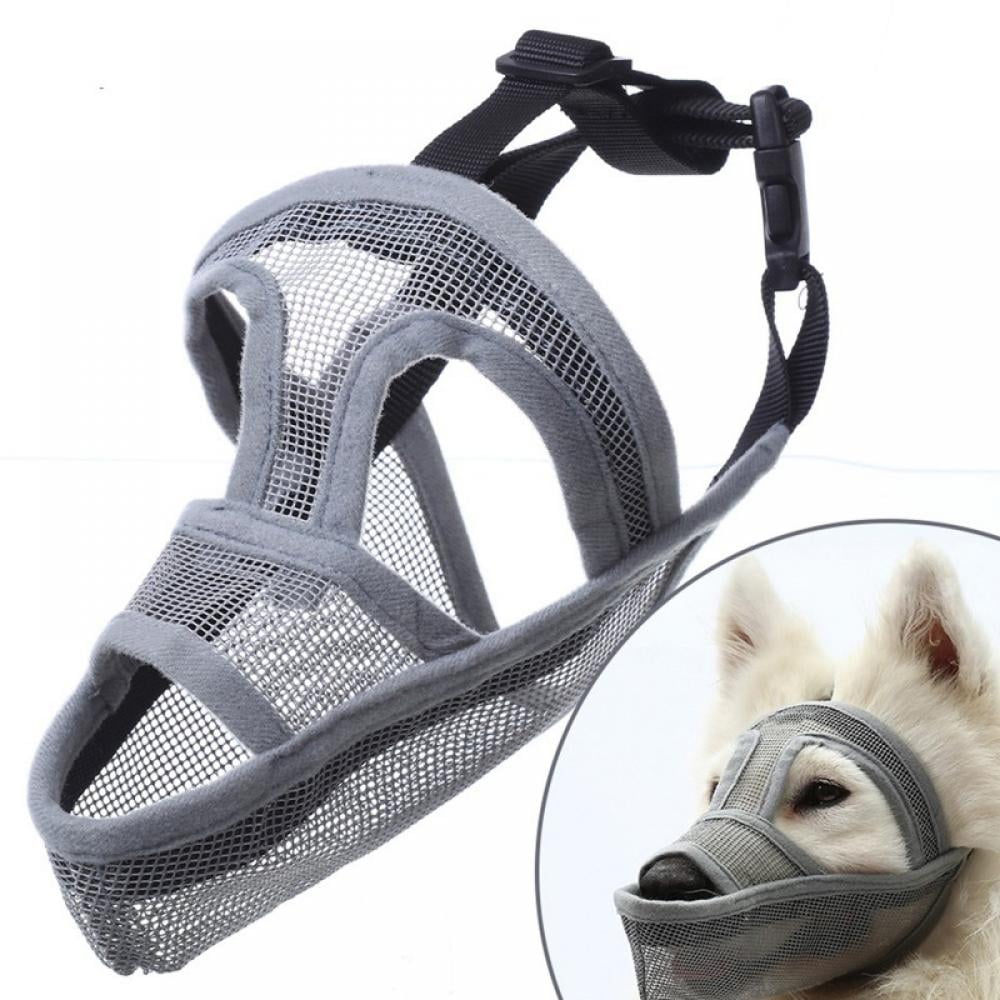 Adjustable Pet Dog Mask Bark Bite Mesh Mouth Muzzle Grooming Anti Stop Chewing 