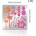 thumbnail image 5 of 1PC Hawaii Theme Stainless Steel Stencil Template Summer Coconut Beach Ball Journal Stencils, 5 of 9