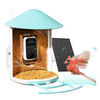 Smart Bird Feeder Camera Netvue Birdfy Automatic Outdoor Bird Accessories with APP Notification AI Recognition Night Version Waterproof for Yard/House Buddy (Birdfy + Solar Panel)