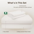 thumbnail image 4 of California Design Den Queen Size Sheet Set - 600 Thread Count 100% Cotton Sateen, Soft & Breathable - True Ivory, 4 of 9