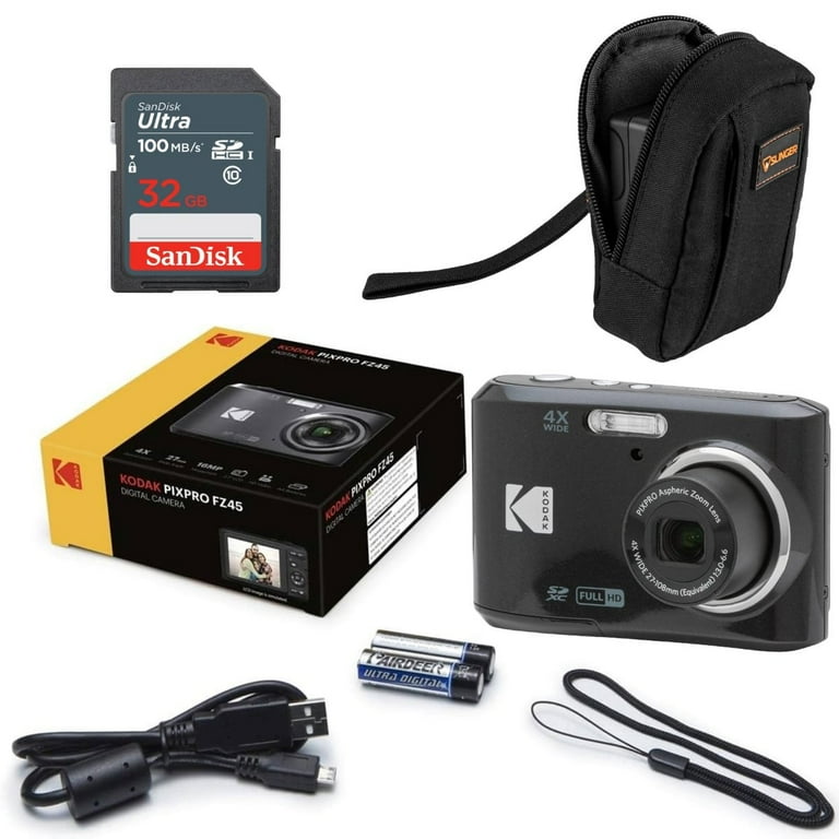 Kodak PIXPRO FZ45 Point Shoot 16MP Full HD Digital Camera, Black