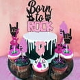 thumbnail image 5 of Pink Purple Baby Shower Decorations for Girls - Born to Rock Banner Cake Topper, Rock and Roll Garland Cake Topper, Rocker Printed Balloons, Music Themed Baby Shower Party Supplies, 5 of 6