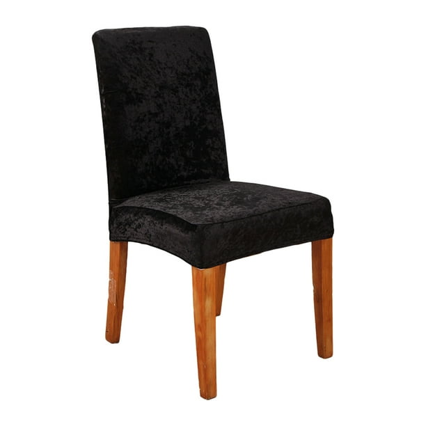 Toystoory Y decorar sillas con fundas para sillas de comedor de poliéster, excelente funda elástica para silla de comedor Decoración del hogar negro
