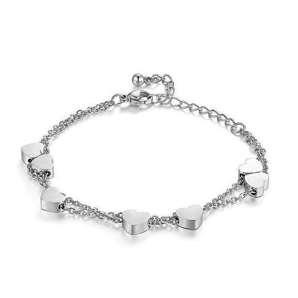 Silver Tone Fossil Chain Bracelet in Stainless Steel Rose Gold For Women