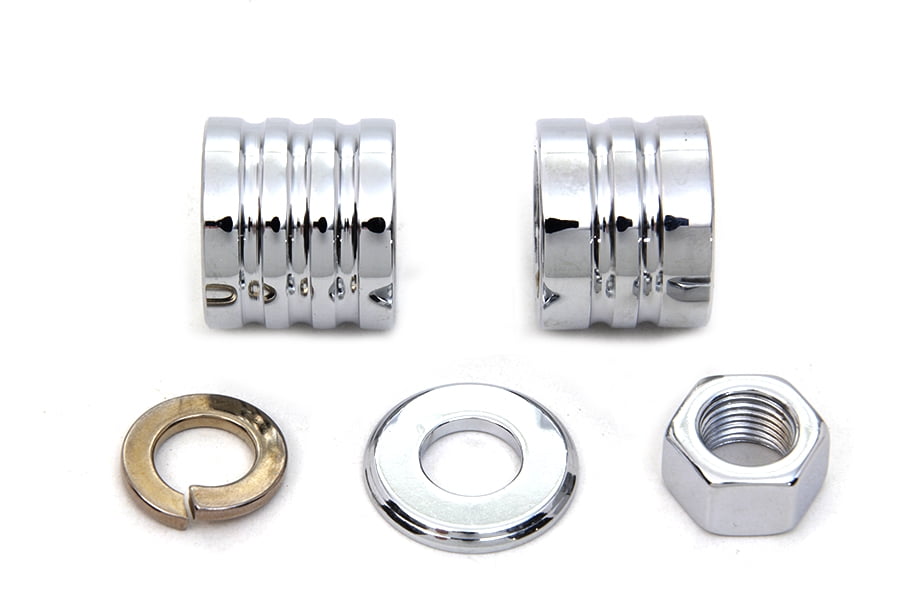 Front Axle Spacer Kit Groove Style Chrome,for Harley Davidson,by VTwin