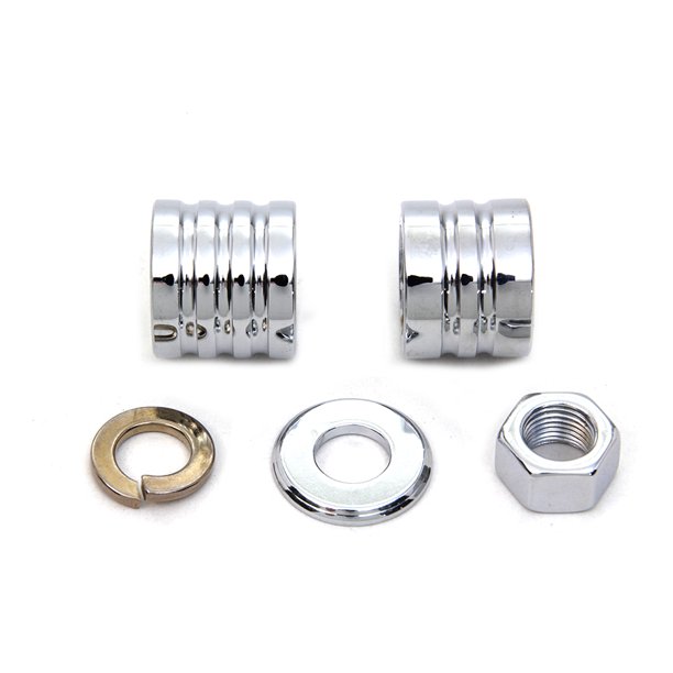 Front Axle Spacer Kit Groove Style Chrome,for Harley Davidson,by VTwin