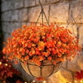 thumbnail image 5 of Artificial Fall Hanging Basket with Autumn Flowers and Greenery, Decorative Hanging Plant for Porch Patio Balcony Garden Home Decor, 5 of 7