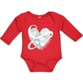 thumbnail image 3 of Inktastic Lung Cancer Awareness White Ribbon Around Heart Boys or Girls Long Sleeve Baby Bodysuit, 3 of 5