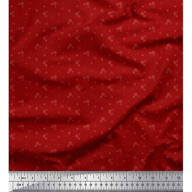 Soimoi Viscose Chiffon Fabric Leaves,Bell Flower & Butterflies Panel Print Sewing Fabric Yard 42 Inch Wide