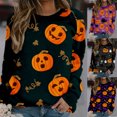thumbnail image 2 of Sudadera de manga larga para mujer, blusa con estampado de costura y blusas sueltas Pompotops gfhjh2076, 2 of 5