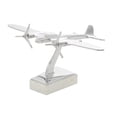 thumbnail image 2 of DecMode 12"W, 8"H Aluminum Modern Plane Sculpture, Silver, 2 of 9